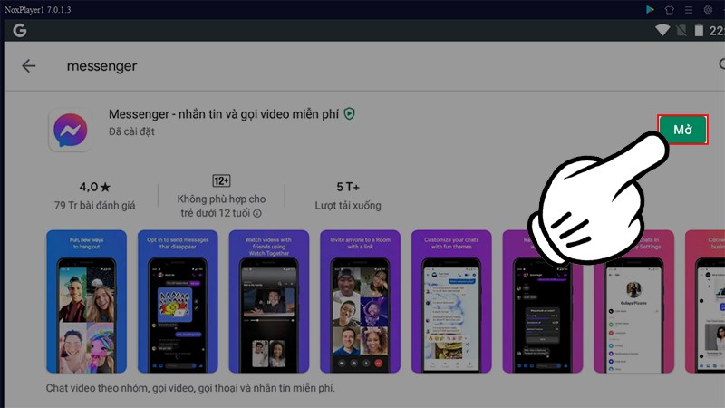 Mở Messenger trên máy tính bằng phần mềm giả lập Android