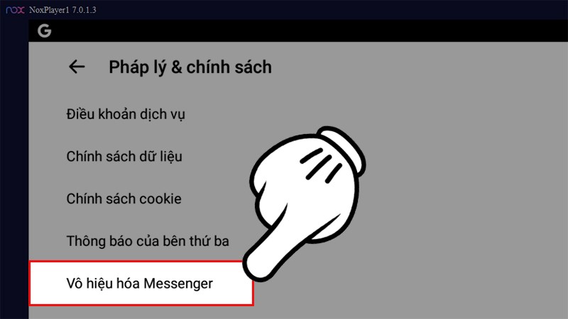 Chọn Vô hiệu hóa Messenger