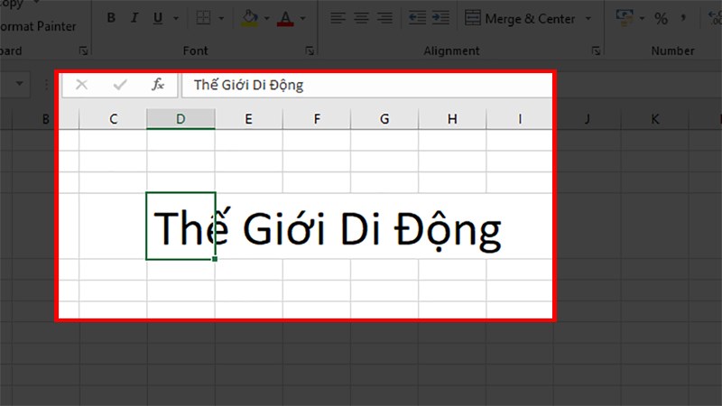 Lỗi dữ liệu hiển thị vượt quá kích thước của ô trong Excel