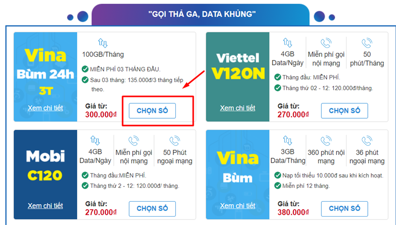 Nhấn Chọn số