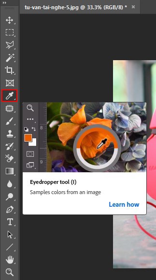 Chọn công cụ Eyedropper Tool