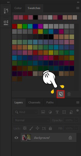 Nhấn vào Create new color để lưu màu