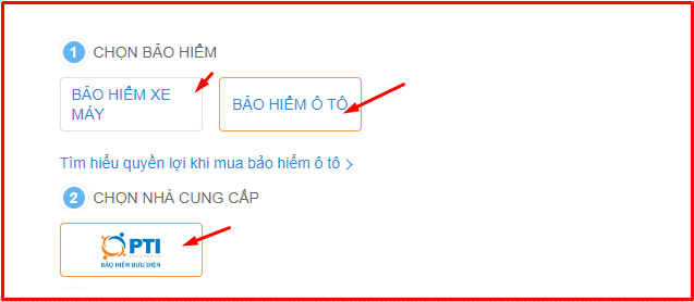 Truy cập web Thế Giới Di Động v&agrave; chọn mục Bảo hiểm xe m&aacute;y