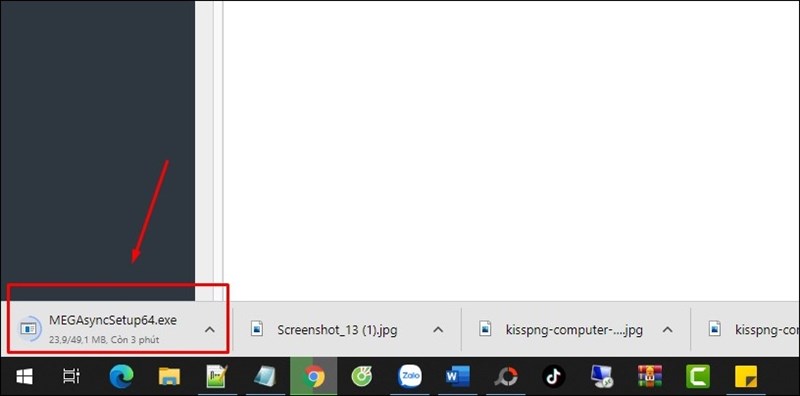 Mega App hiển thị ngay ở g&oacute;c dưới c&ugrave;ng b&ecirc;n tr&aacute;i m&agrave;n h&igrave;nh
