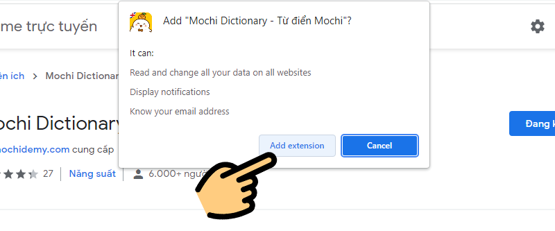 Chọn mục Add extension 