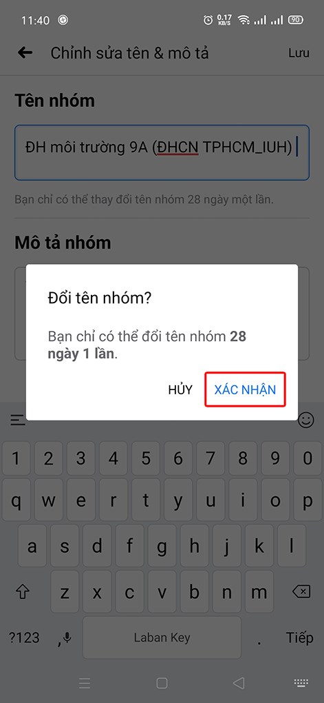 Nhấn xác nhận đẻ hoàn tất