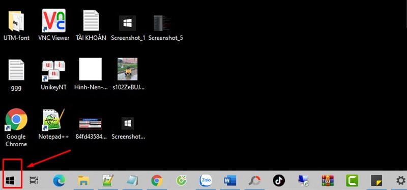 Nhấn Start Menu
