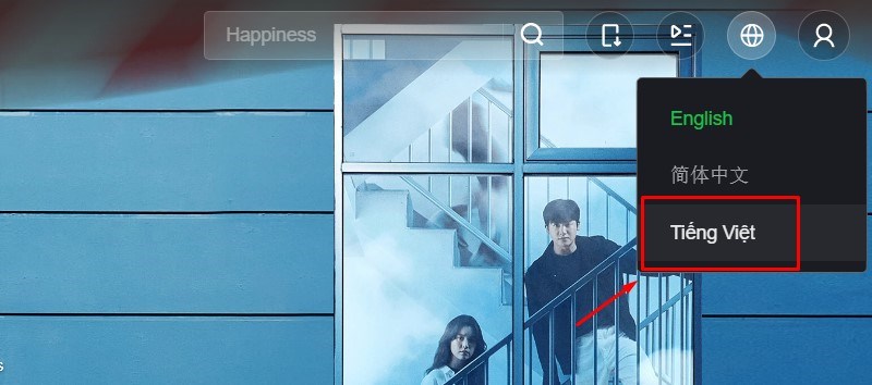 Chọn Tiếng Việt tại biểu tượng quả địa cầu Chọn Tiếng Việt tại biểu tượng quả địa cầu