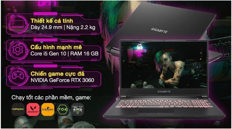 Laptop Gigabyte Gaming G5 i5 10500H (KC-5S11130SB)