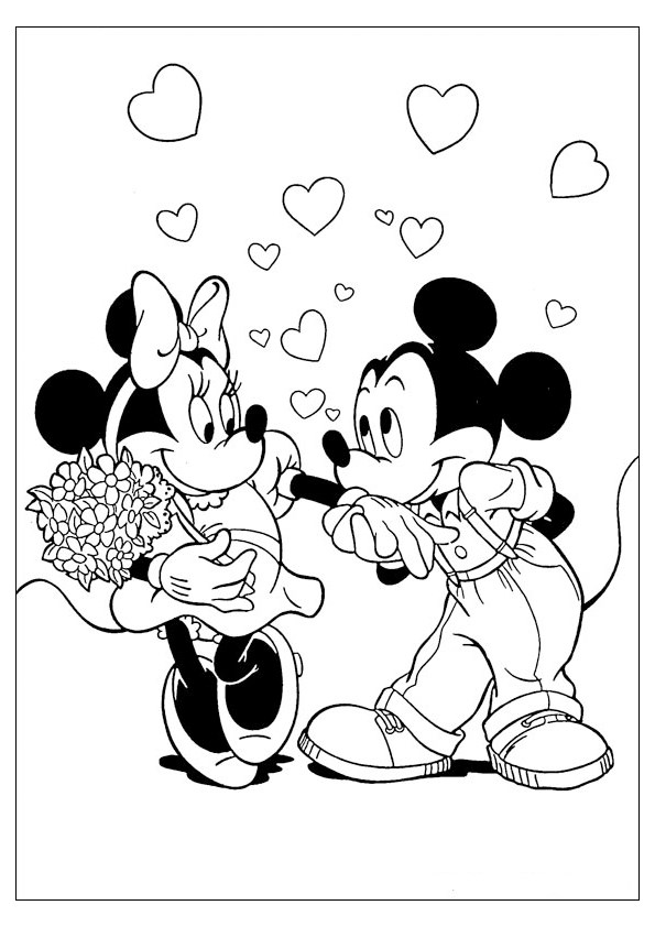 Tranh tô màu chuột Mickey cùng Minnie - 3