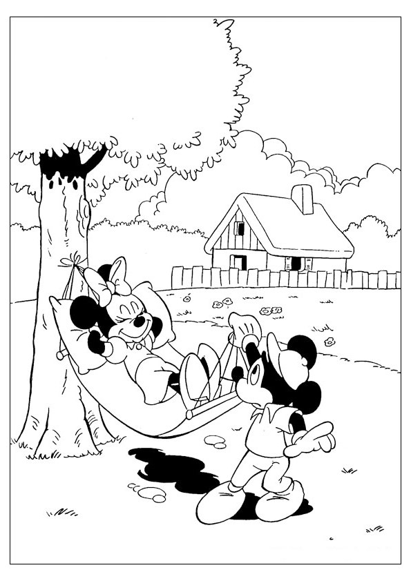 Tranh tô màu chuột Mickey cùng Minnie - 4