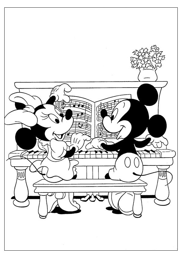 Tranh tô màu chuột Mickey cùng Minnie - 6