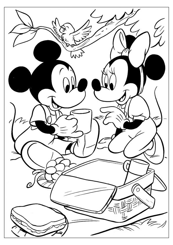 Tranh tô màu chuột Mickey cùng Minnie - 8