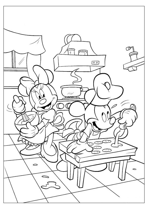 Tranh tô màu chuột Mickey cùng Minnie - 12