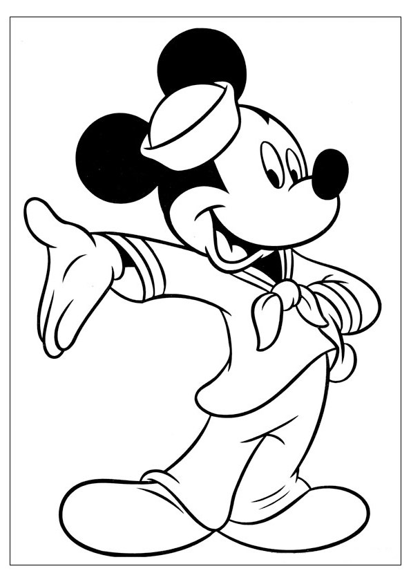 Tranh tô màu chuột Mickey đơn giản - 6
