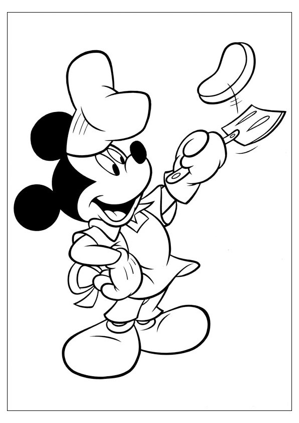 Tranh tô màu chuột Mickey đơn giản - 3