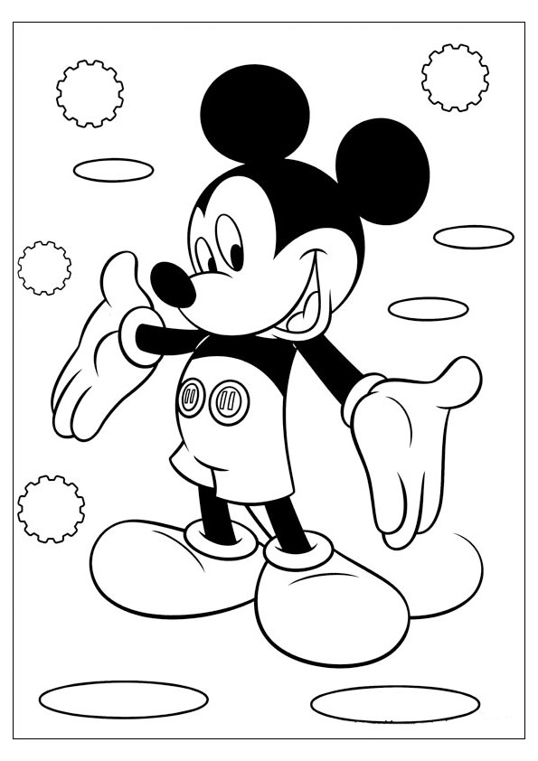 Tranh tô màu chuột Mickey đơn giản - 9
