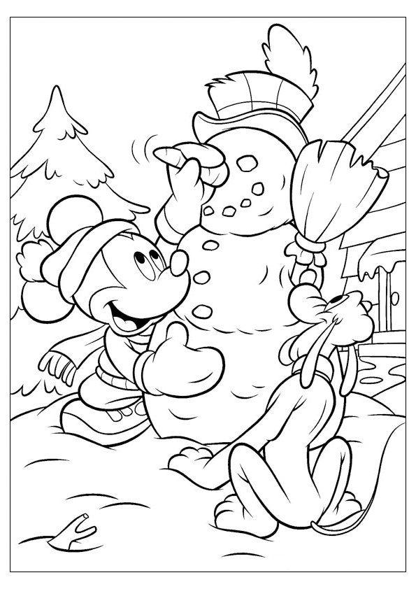 Tranh tô màu chuột Mickey và chó Pluto - 1