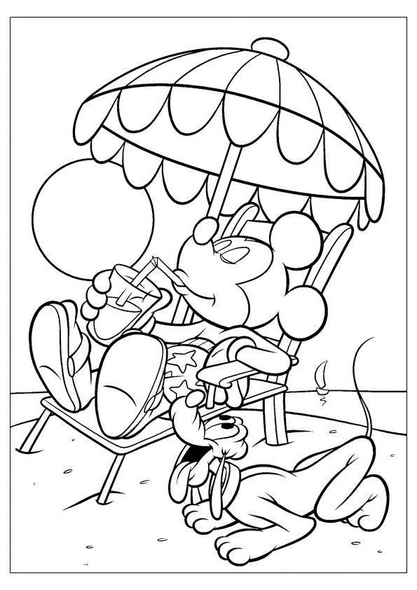 Tranh tô màu chuột Mickey và chó Pluto - 3