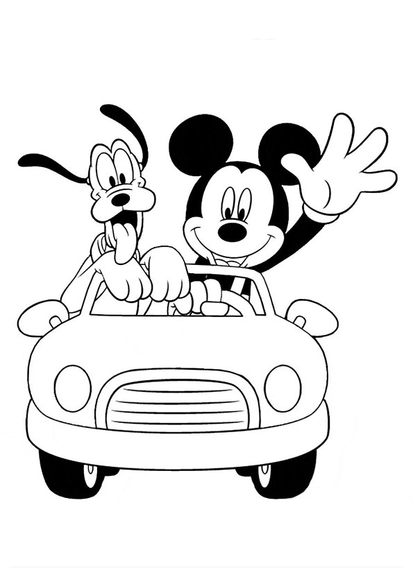 Tranh tô màu chuột Mickey và chó Pluto - 4