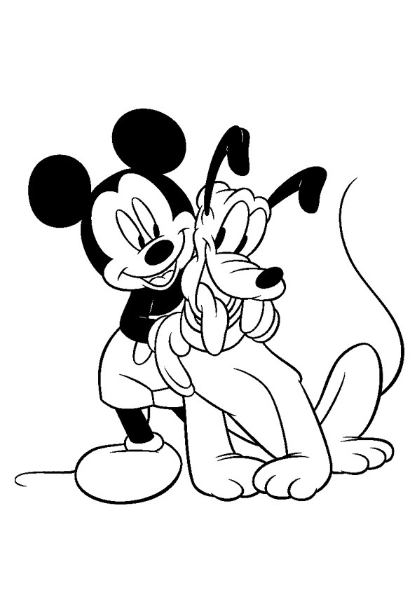 Tranh tô màu chuột Mickey và chó Pluto - 5