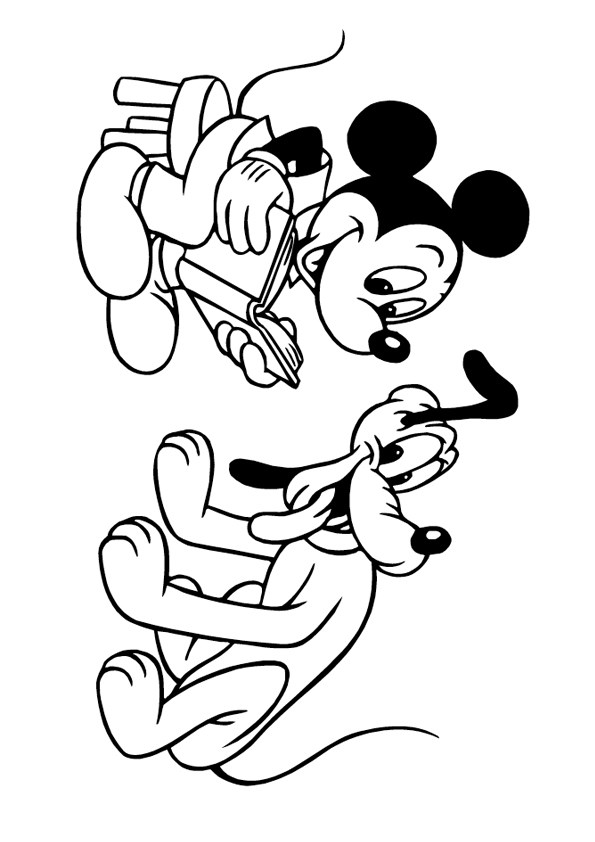 Tranh tô màu chuột Mickey và chó Pluto - 6