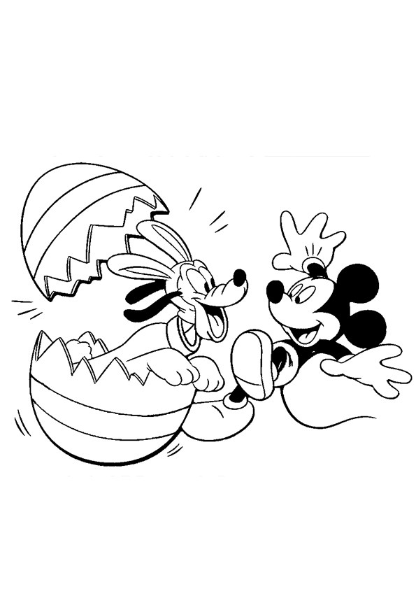 Tranh tô màu chuột Mickey và chó Pluto - 7