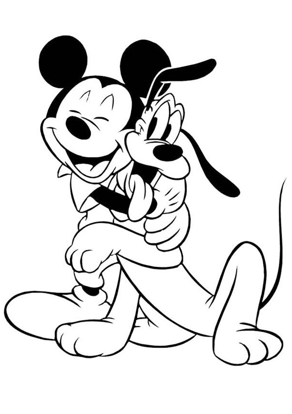 Tranh tô màu chuột Mickey và chó Pluto - 8