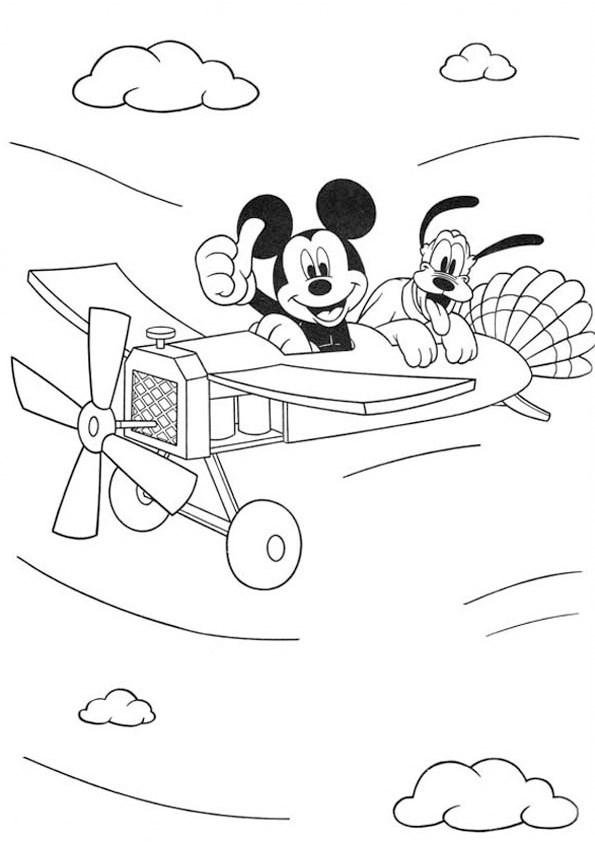 Tranh tô màu chuột Mickey và chó Pluto - 9