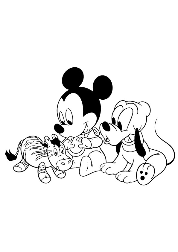 Tranh tô màu chuột Mickey và chó Pluto - 10