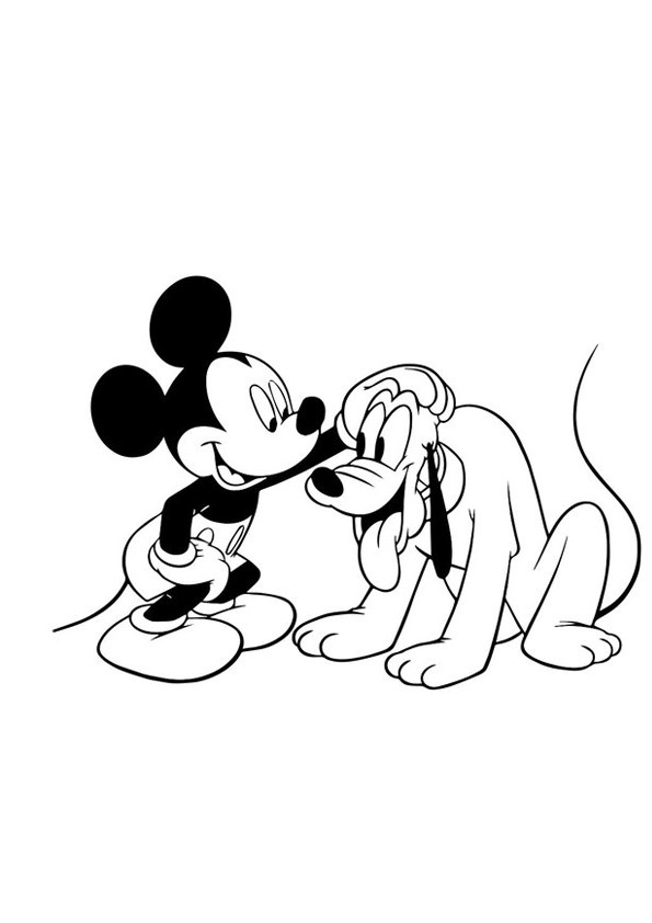 Tranh tô màu chuột Mickey và chó Pluto - 11