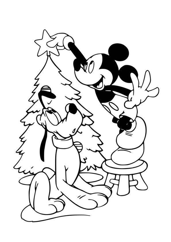 Tranh tô màu chuột Mickey và chó Pluto - 12