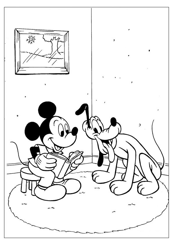 Tranh tô màu chuột Mickey và chó Pluto - 14