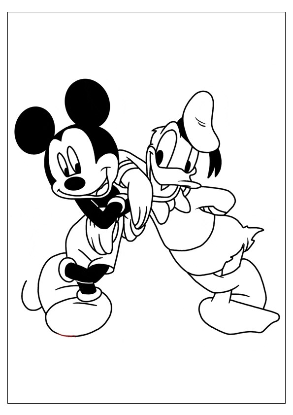Tranh tô màu chuột Mickey và vịt Donald - 2