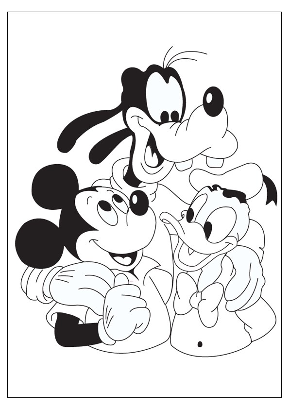 Tranh tô màu chuột Mickey và vịt Donald - 3
