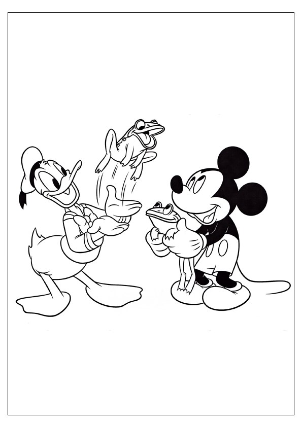 Tranh tô màu chuột Mickey và vịt Donald - 4