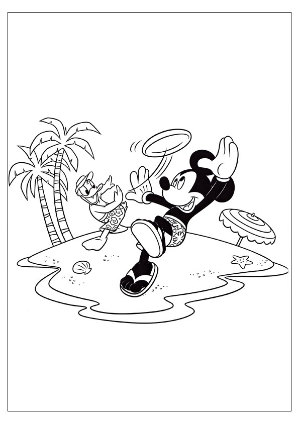 Tranh tô màu chuột Mickey và vịt Donald - 5