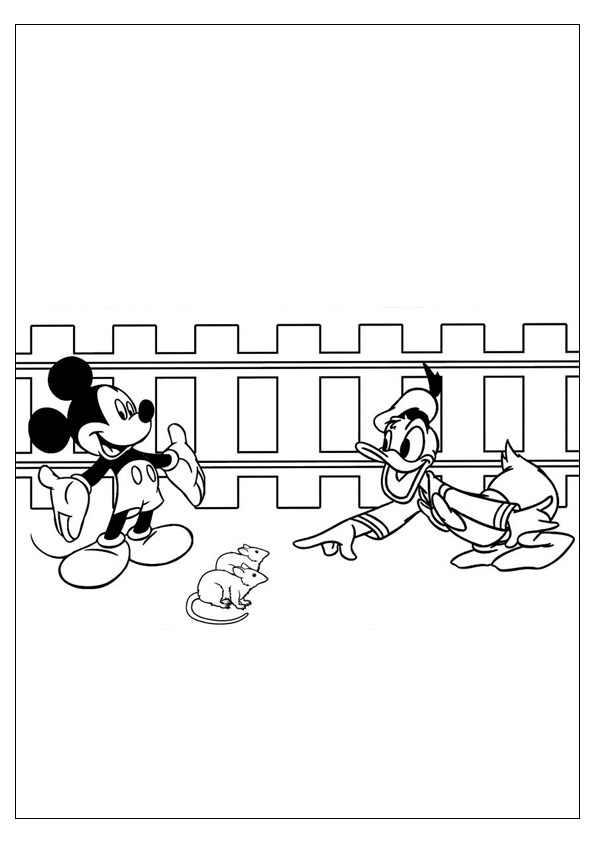 Tranh tô màu chuột Mickey và vịt Donald - 6