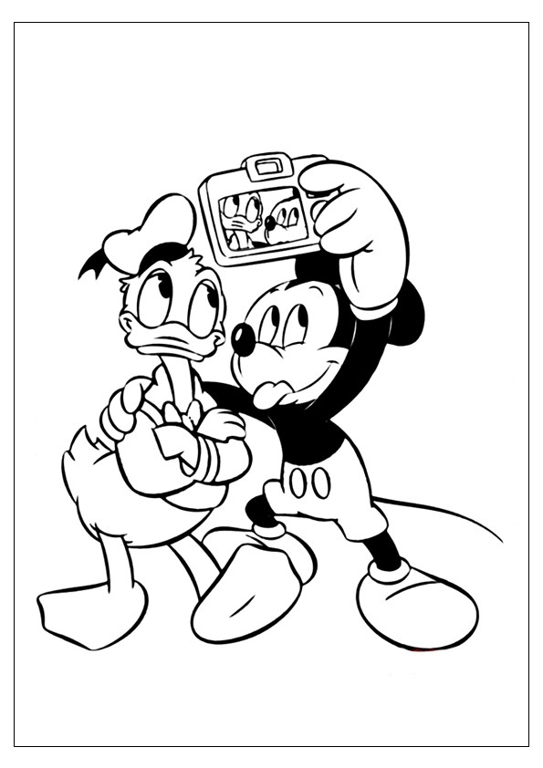 Tranh tô màu chuột Mickey và vịt Donald - 7