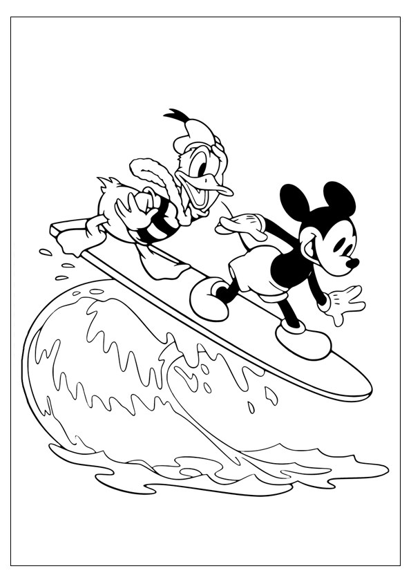 Tranh tô màu chuột Mickey và vịt Donald - 8