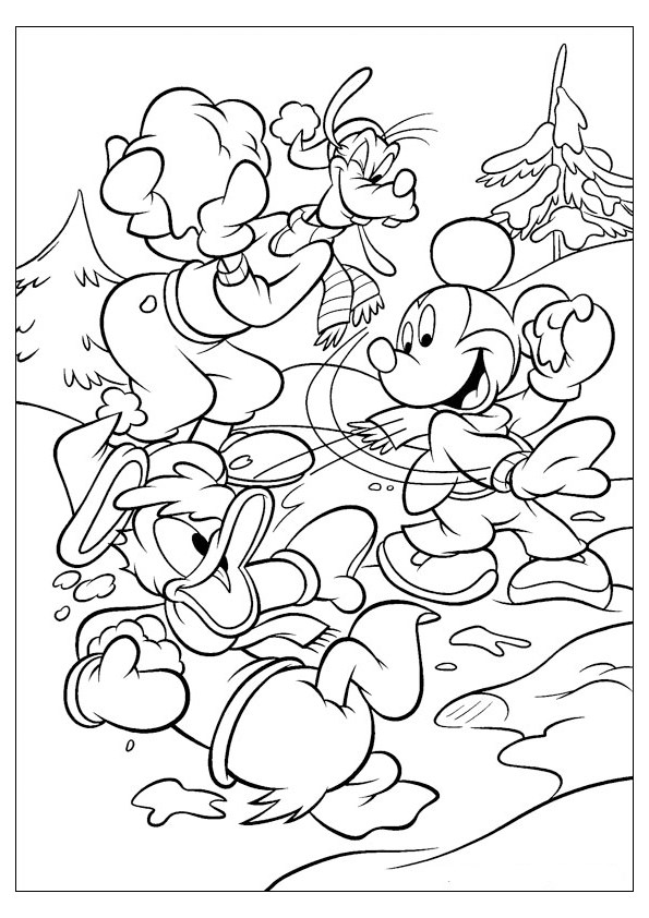 Tranh tô màu chuột Mickey và vịt Donald - 13