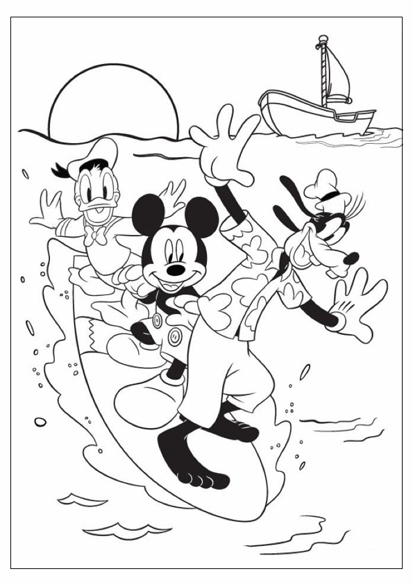 Tranh tô màu chuột Mickey và vịt Donald - 14
