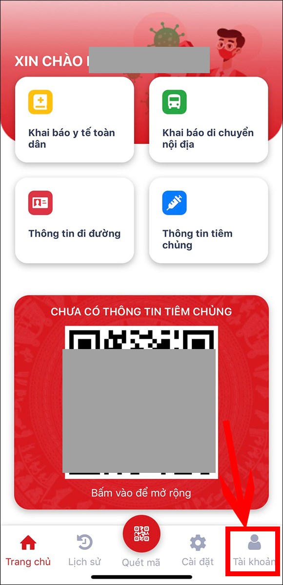 Chọn T&agrave;i khoản