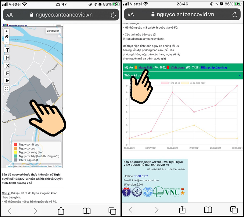Bấm chọn v&ugrave;ng cấp th&ocirc;n tr&ecirc;n bản đồ để xem chi tiết hơn tới c&aacute;c th&ocirc;n