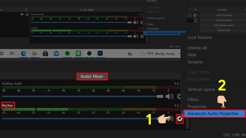 Chọn phần Advanced Audio Properties