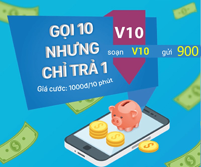  Đăng ký gói cước V10 soạn cú pháp V10 gửi 900
