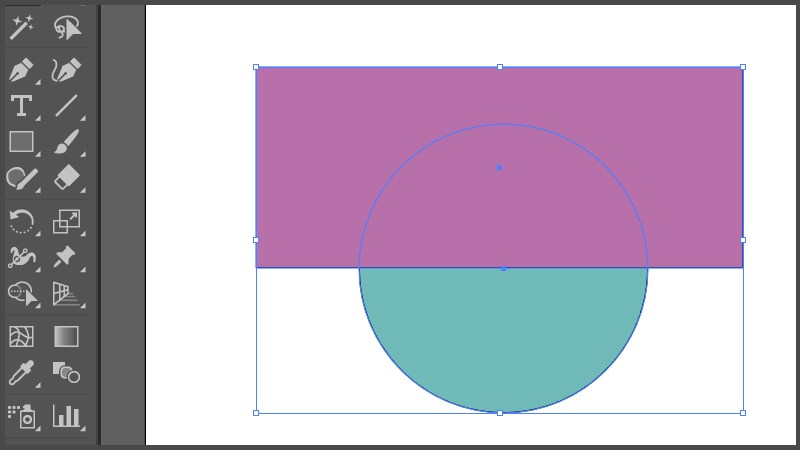 Vẽ một h&igrave;nh chữ nhật bao phủ một nửa v&ograve;ng tr&ograve;n