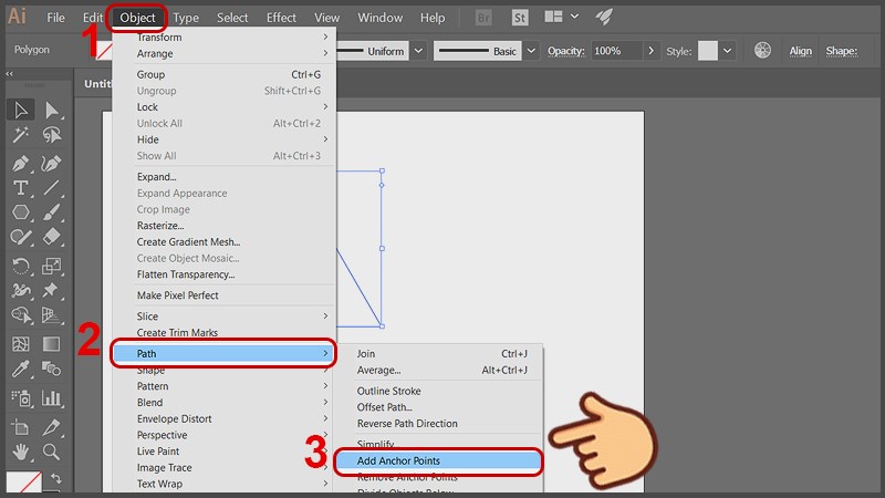 Chọn Object > Path > Add Anchor Points