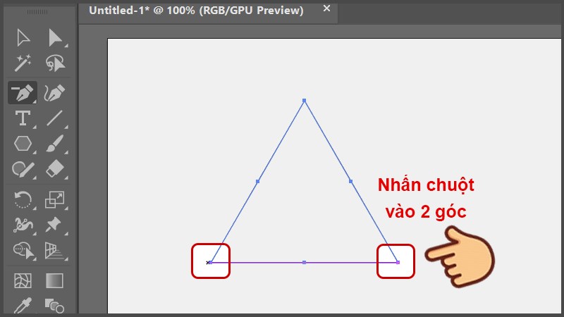Nhấn v&agrave;o 2 g&oacute;c dưới của tam gi&aacute;c được đ&aacute;nh dấu như ảnh