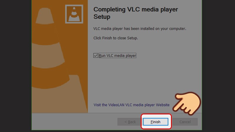 Nhấn Finish để kết thúc quá trình cài đặt